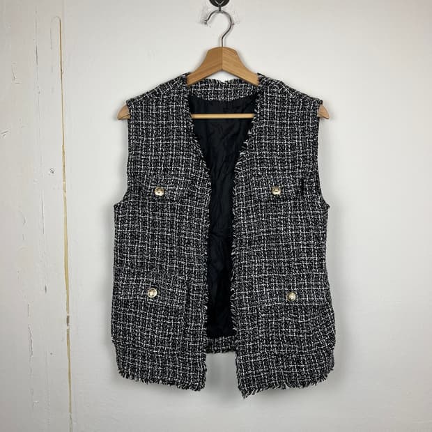 JPN 트위드 베스트 M