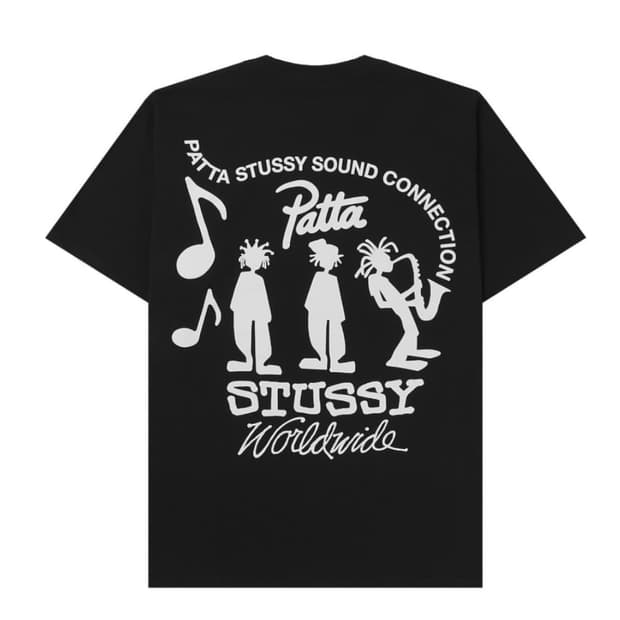 스투시 x 파타 사운드 커넥션 티셔츠 블랙 s