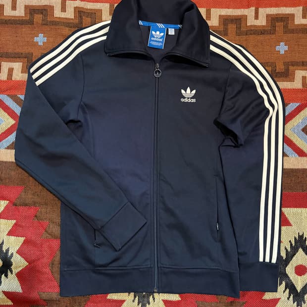 100) 아디다스 파이어버드 로고 트랙탑 져지 네이비