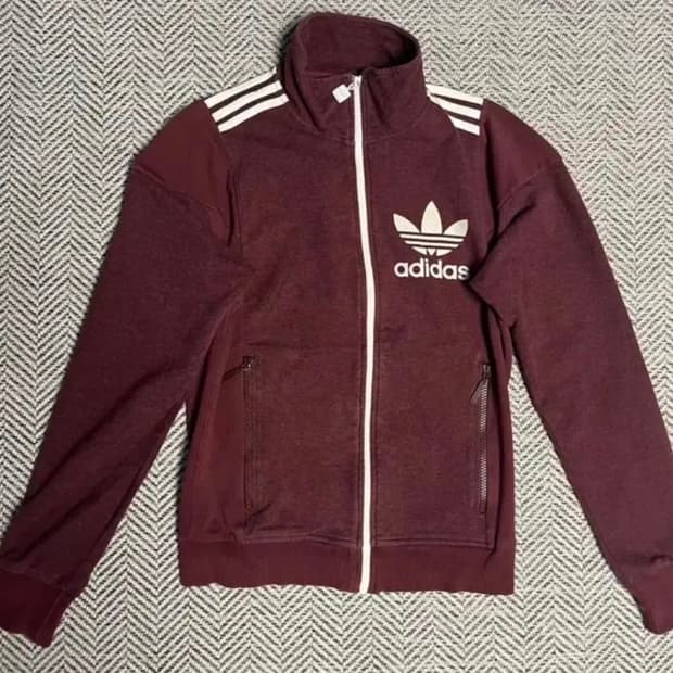 아디다스 해외판 희귀 대장급 버건디 빅파이어버드 코튼 져지 S