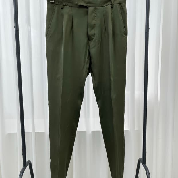 구찌 남성 실크 슬랙스 44 카키