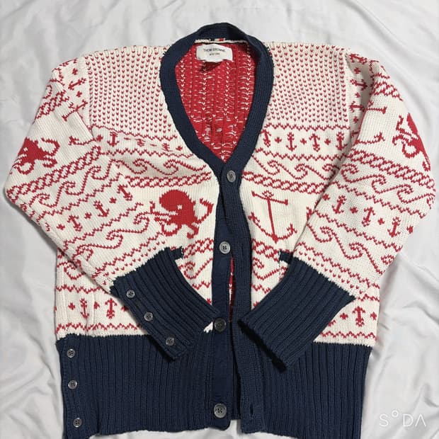 톰브라운 14F/W 페어아일 문어 가디건 (3)