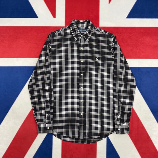 폴로 체크 셔츠 S 실측 M 