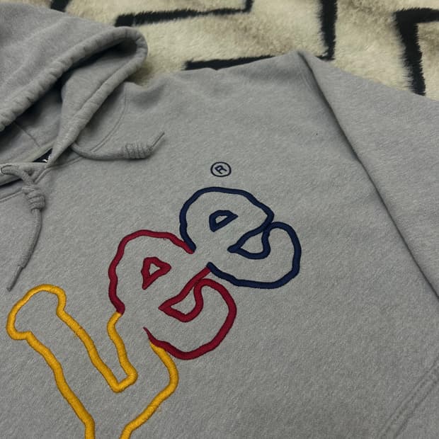 [M]Lee 멀티로고 리버스위브 오버핏 후드/그레이