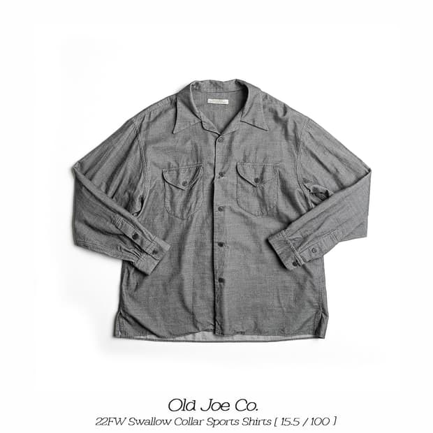 올드조 22FW 스왈로우 칼라 스포츠 셔츠 15.5사이즈