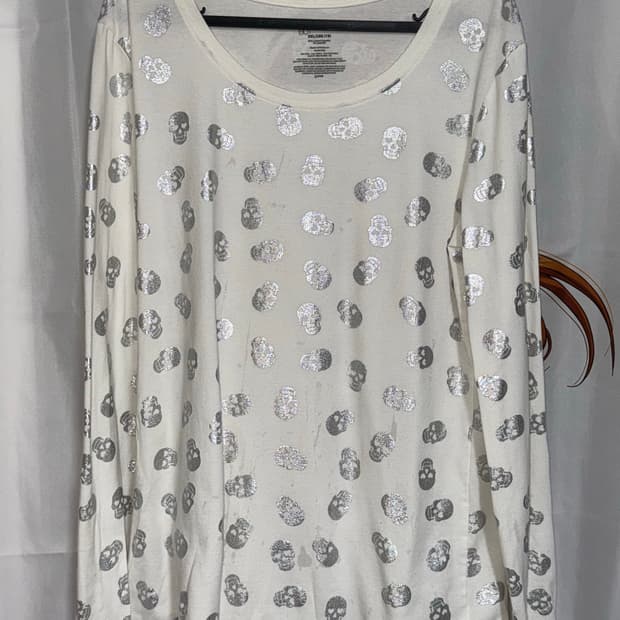 펑크 스컬 해골 슬리브 긴팔 티셔츠