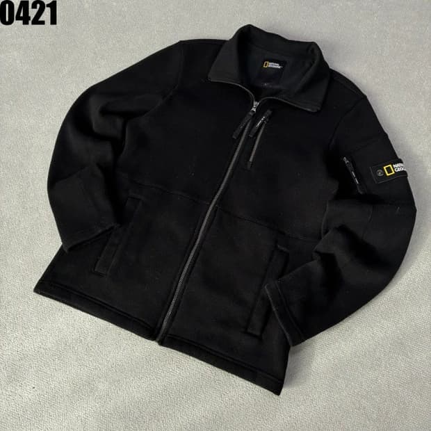 내셔널지오그래픽 검정색 집업 자켓 L