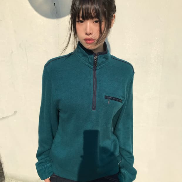 Simple life 플리스 하프 집업