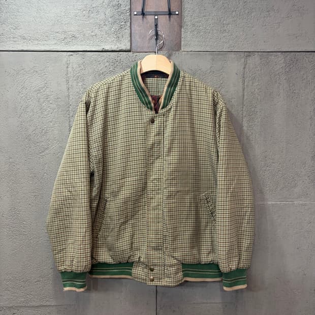 빈티지 체크 블루종 자켓 (L)