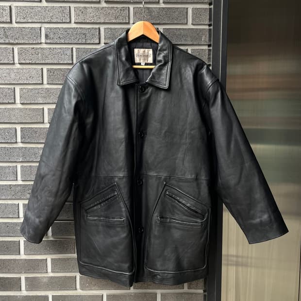 90s lambskin 양가죽 미디 자켓