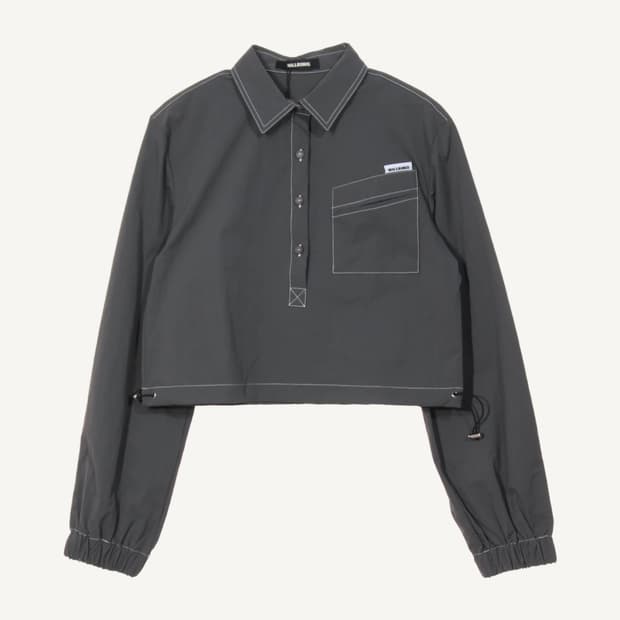 NILLRING 크롭 셔츠 자켓 그레이
