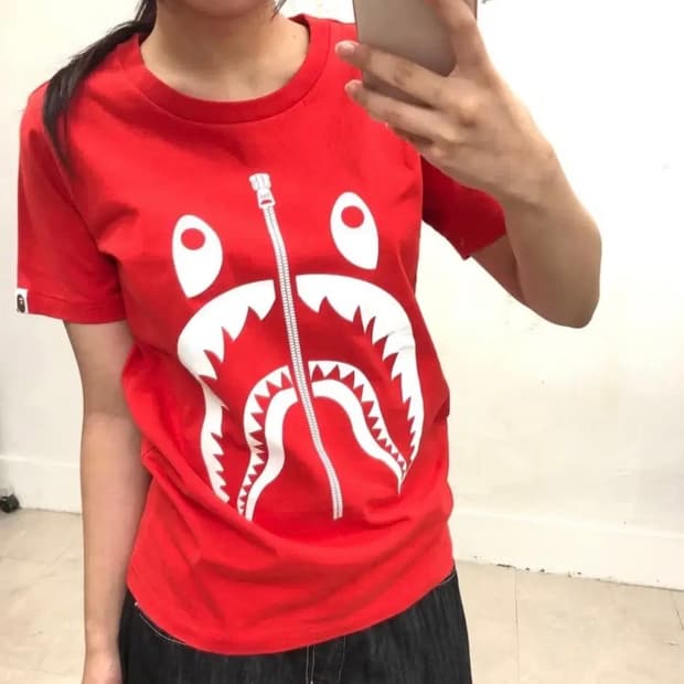 베이프 샤크 반팔 S 레드 적계