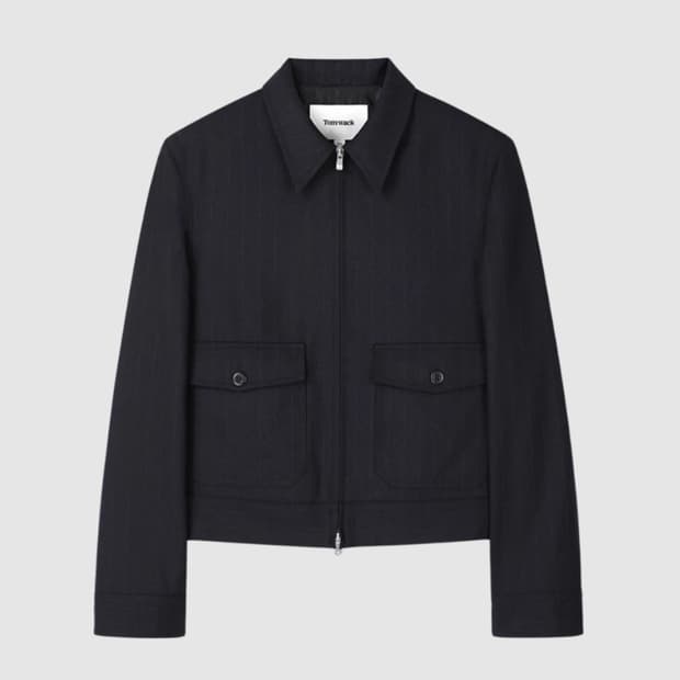 M 토니웩 버진 울 밀리터리 크롭 블루종