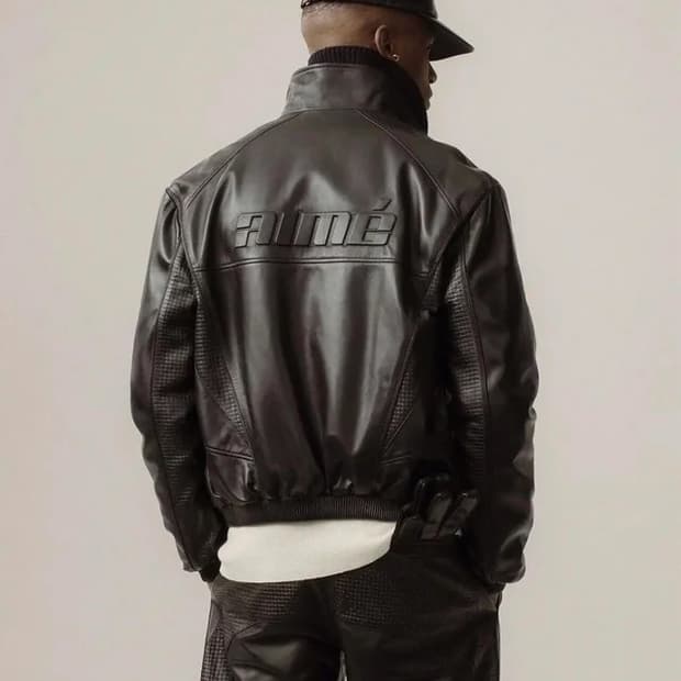 [L] aime leon dore 레더 트랙 자켓 판매합니다