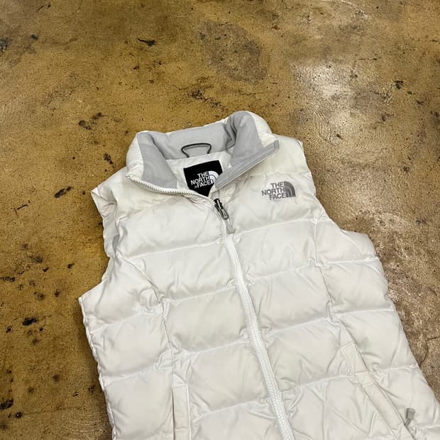 노스페이스 화이트 패딩 조끼 80