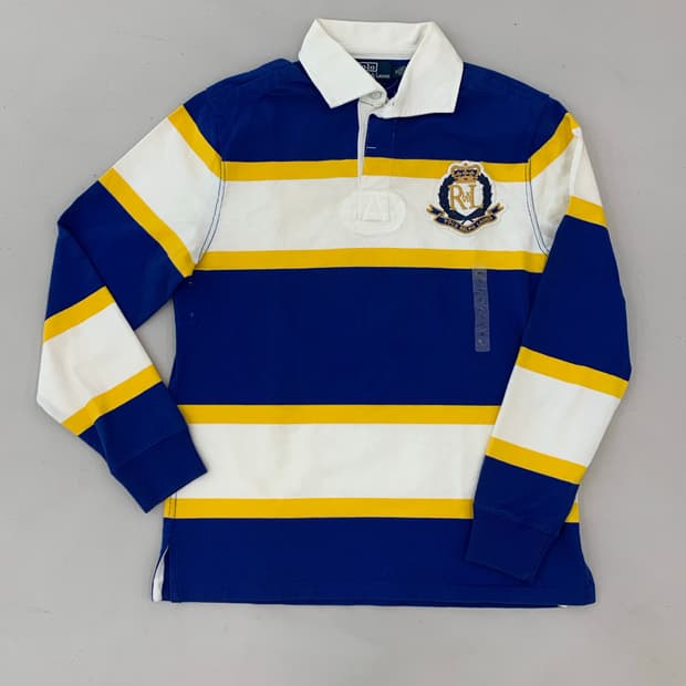 폴로 랄프로렌 스트라이프 럭비 카라티 M