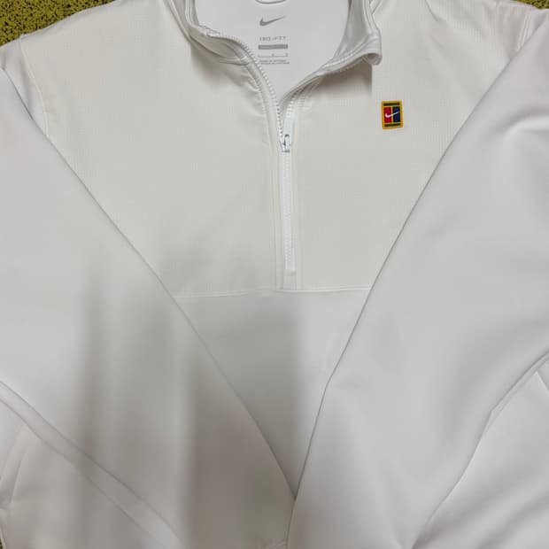 나이키 테니스 반집업 긴팔 티셔츠 화이트 L