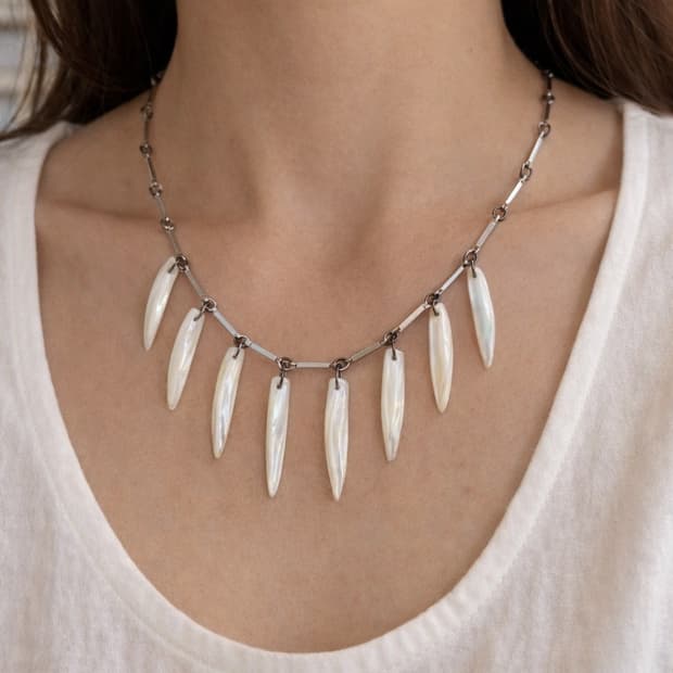 일본 빈티지 자개 쉘 목걸이 주얼리 악세사리 도매