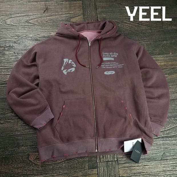 [LEEY YEEL(새상품)그래픽 프린팅 오버핏 후드 집업 M19821