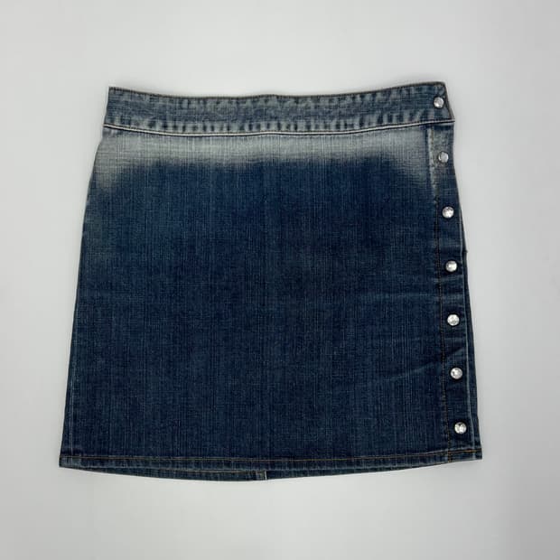 버버리 블루라벨 비즈 워싱 데님 스커트