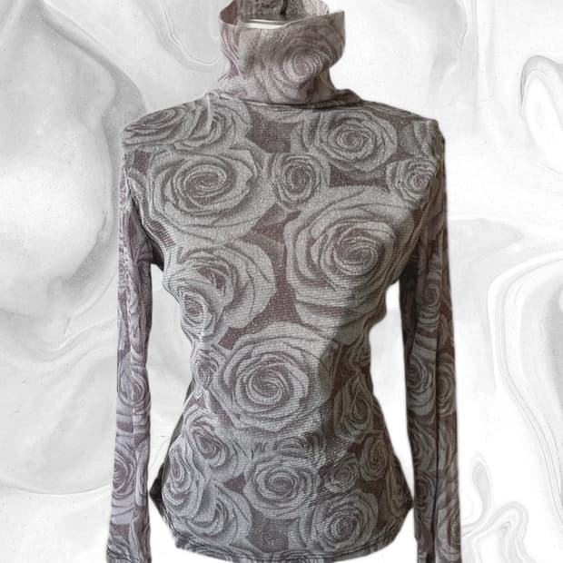 glitter rose turtleneck