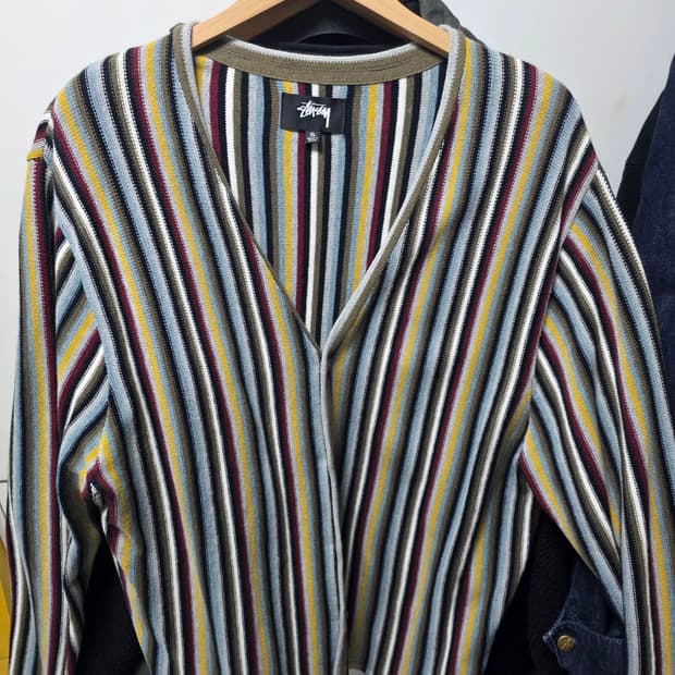 스투시 스트라이프 가디건 XL