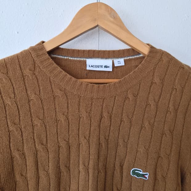 라코스테 남성 라운드케이블긴팔니트 M사이즈