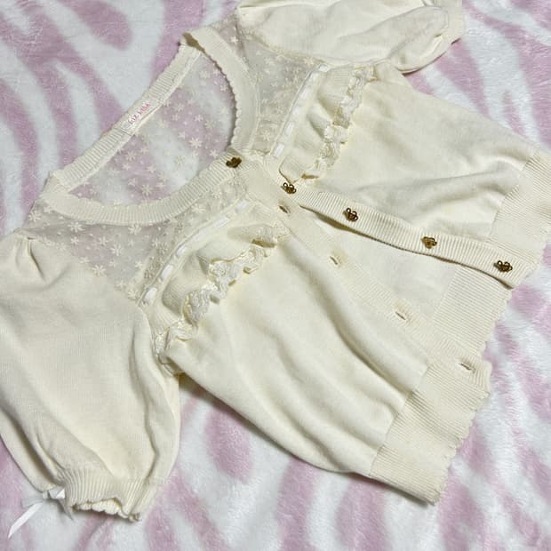 리즈리사 히메갸루 레이스 반팔 가디건