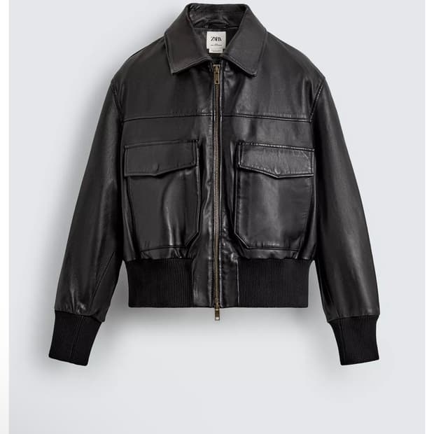 자라 크롭 레더 자켓 리미티드 에디션