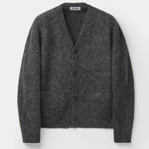 쿠어 헤어리 V넥 가디건