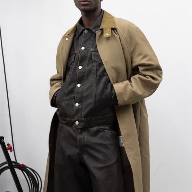 선플라워 레더 트러커 자켓