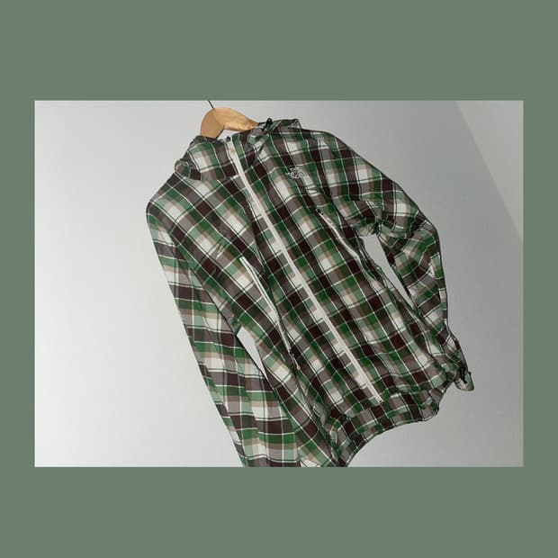 TheNorthFace Green check Windbreaker