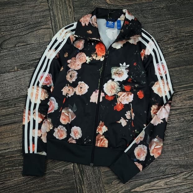 [아디다스] 플라워 패턴 파이어버드 져지 트랙탑 집업 자켓 M17427