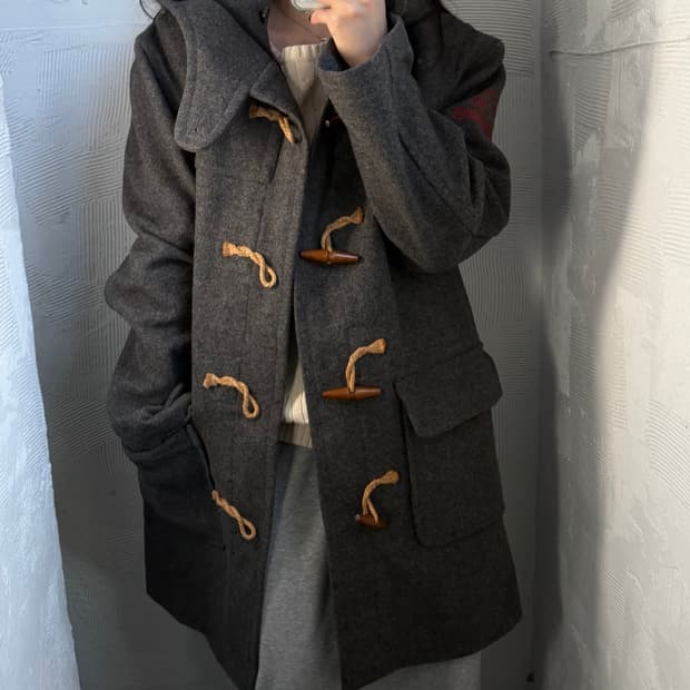 Polo Jeans 폴로진스 그레이 컬러 울 혼방 더플 코트