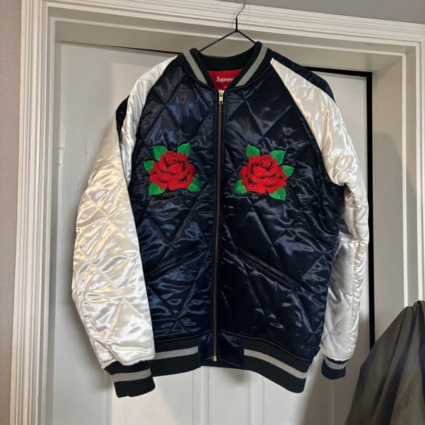 [M] 슈프림 사틴 퀼티드 봄버 자켓 13fw