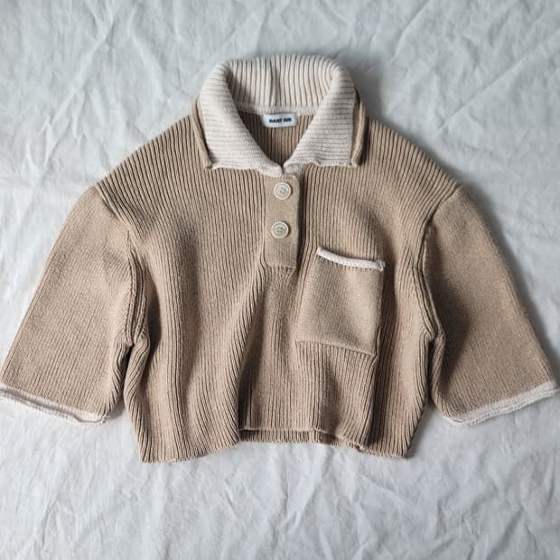 데일리주드 크롭 반팔 니트