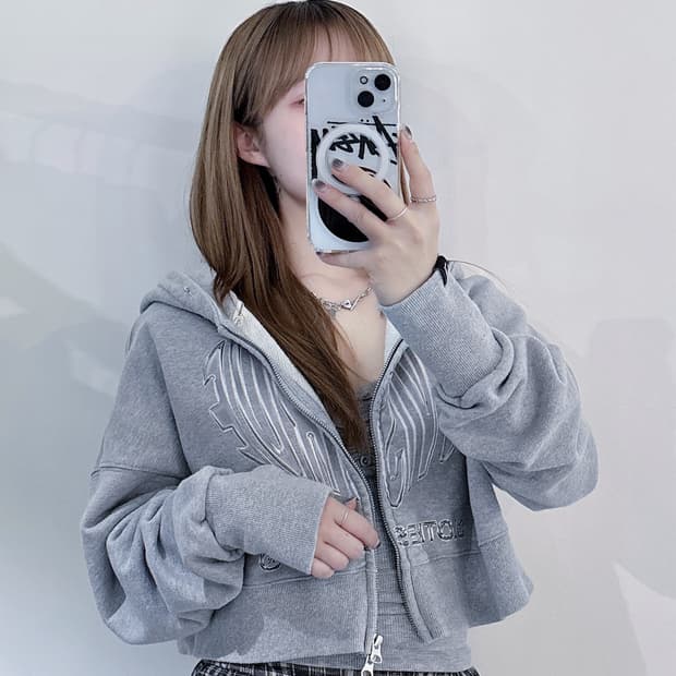 러브이즈트루 그레이 투웨이 후드집업