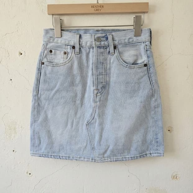 리바이스 데님 스커트 W25 연청