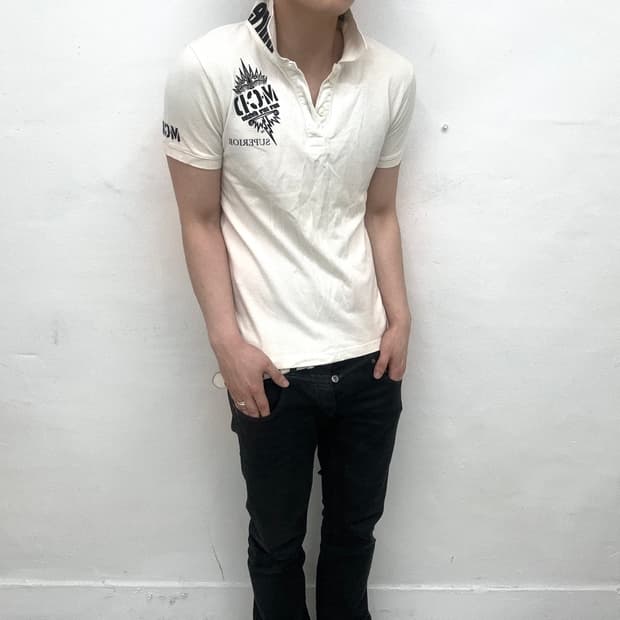 Mcd back printing collar short 