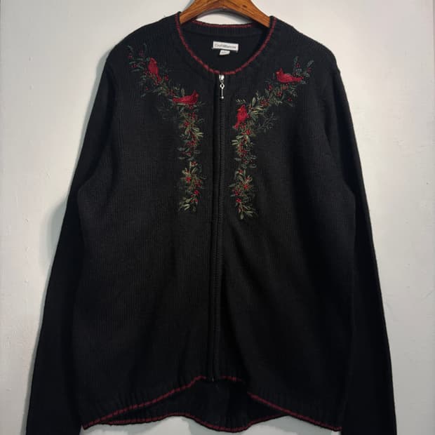 [L] U.S.A. 라미&실크 어글리니트 리스 가디건 L