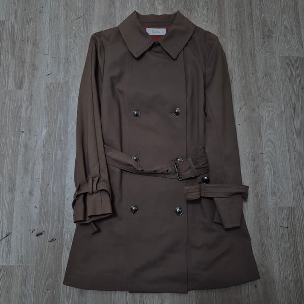 BCBG 비씨비지 여성 벨트 더블 트렌치코트 85-94-155