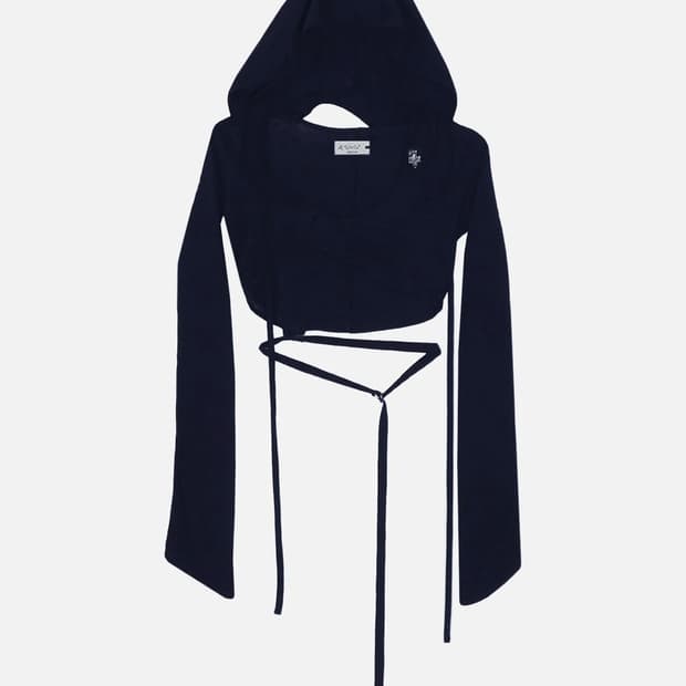 aesynctx hooded cardigan black