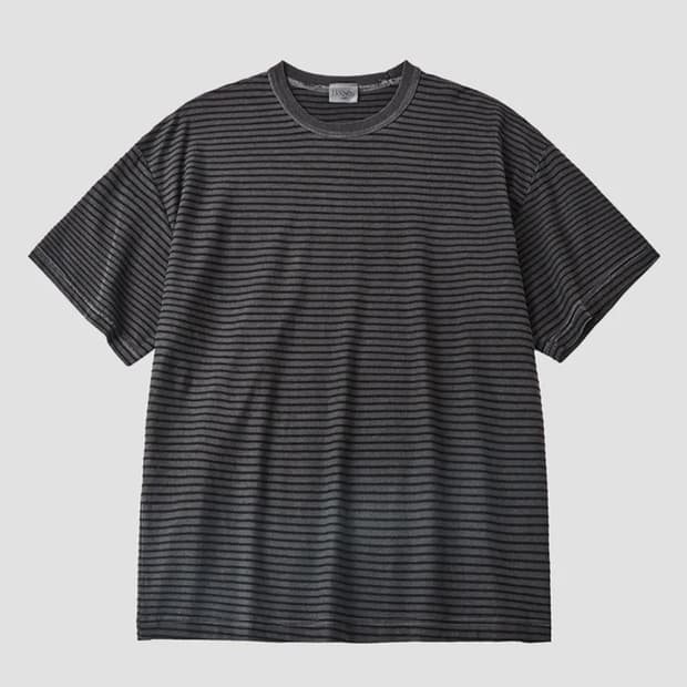 후브스 가먼츠 워싱 스트라이프 반팔 티셔츠 L