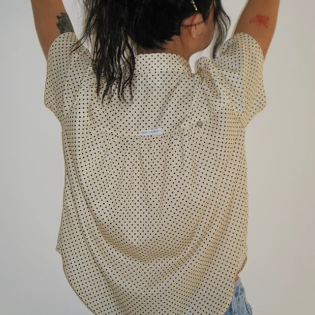 POLKA DOT SHORT SLEEVE SHIRT CREAM