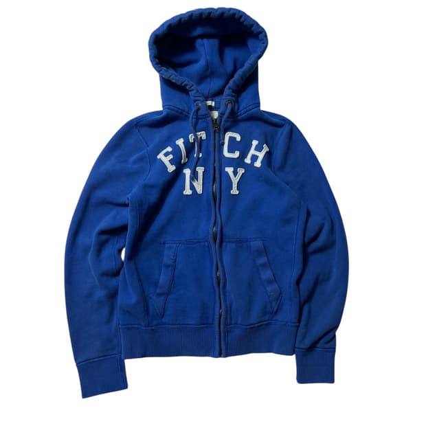아베크롬비 피치 블루로고 후드집업 L