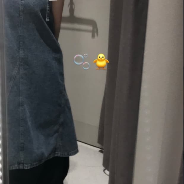 자라 슬리브리스 데님 원피스 