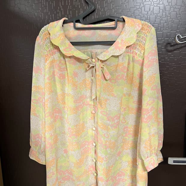 빈티지 플로럴 카라 블라우스 ~77까지