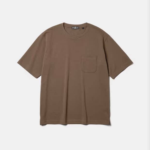 [3XL] GU x 엔지니어드가먼츠 크로스넥 티셔츠 브라운