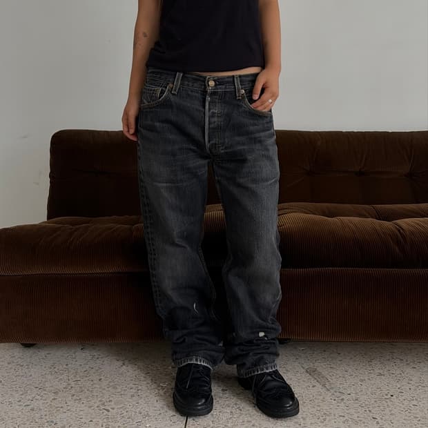 Levi’s 501 스트레이트 데님 팬츠 (페인트 커스텀)