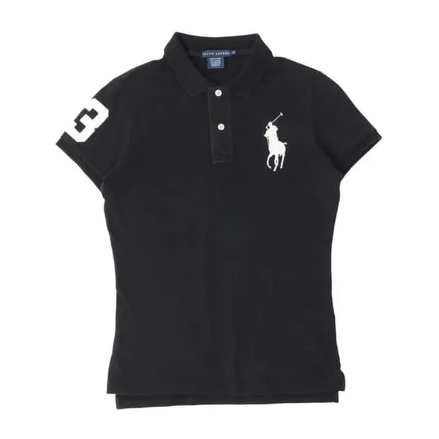 폴로 빅포니 븍랙 카라 반팔티